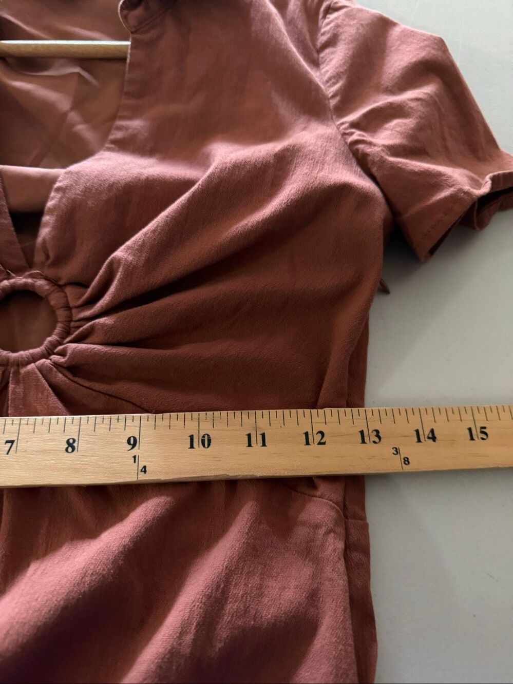 Abercrombie & Fitch Rust Brown O-Ring Cutout Mini Dress Womens Small - Picture 6 of 9